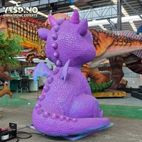 Mascotte Animatronique Dragon de Dessin Animé Adorable, Modèle Télécommandé, Conception Réaliste, Construction en Acier et Silicone, Capacité 100kg, Idéal pour Centre Commercial