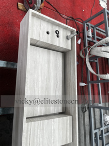 Lavabo <span class=keywords><strong>rectangulaire</strong></span> moderne en <span class=keywords><strong>bois</strong></span> blanc et marbre pour hôtel et salle de bain à domicile - Product Image 6