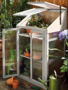 Greenhouse Portable Cold Frame Plant Shelves Raised Flowers House For Home Decor Patio Balcony Garden Backyard Farmhouse Flower