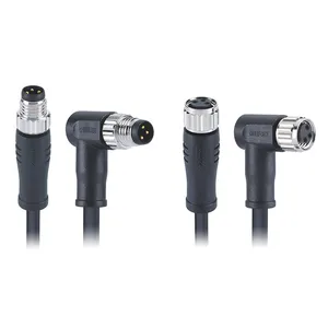 Un-shielded Connector Molded 1/2/5/10 Meter Cable M8 Waterproof Circular Cable Connector Cableforce M8 Male Female 3 4 5 6 8 Pin