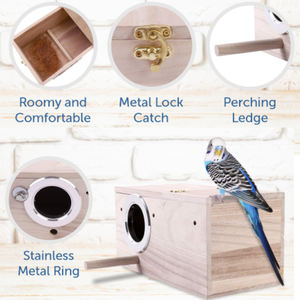 Natuurlijke Houten Baby Pluimvee Vink Vogel Nestkast Kooi Papegaai Liefde Vogel Fokkerij Box Voor Kanarie - Product Image 4