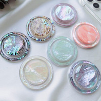 Coque magnétique en plastique irisé en forme de coquille Saint-Jacques, en nacre naturelle, compatible avec les prises, en stock d'usine, vente en gros personnalisée