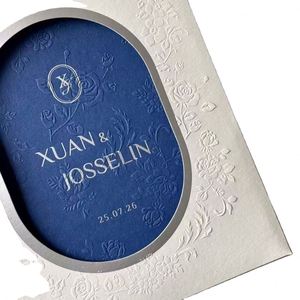 Invitaciones de Boda con Corte Personalizado, Papel Artístico con Relieve, Juego de Tarjetas de Felicitación, Venta al Por Mayor, Envío Rápido - Product Image 1