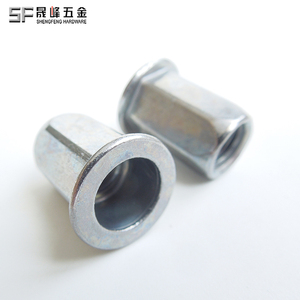 Tuercas Remachables de Aleación de Zinc y Níquel con Cabeza Plana y Orificio Hexagonal Completo, <span class=keywords><strong>Rosca</strong></span> Métrica Unificada M3-M12, 1/4, 1/2, para Fijación Metálica Automotriz - Product Image 1