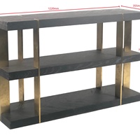 Table basse d'appoint géométrique en bois et métal pour salon, style nordique