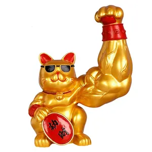 Home Decoration Muscle Lucky cat Kirin Arm fortune furnishing Giant arm animal decoration ornaments office housewarming gifts