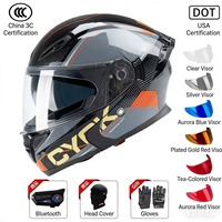 Casque de moto modulaire à visière relevable certifié DOT avec fermeture rapide, nouveau casque moto