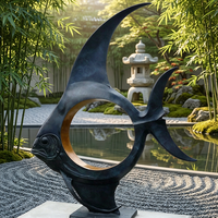 Statue de poisson Koi en bronze moulé à la cire perdue sur mesure - Sculpture aquatique sur mesure pour les intérieurs de luxe, les hôtels et les jardins, sculpture en bronze