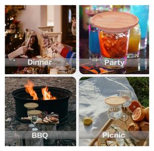 Assiettes apéritif petites planches de charcuterie couvercles de <span class=keywords><strong>verre</strong></span> à vin pour empêcher les insectes d'entrer ensemble de 10 <span class=keywords><strong>verre</strong></span> à vin en bambou garniture de charcuterie - Product Image 4