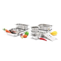 GN-Behälter in voller Größe 304, 20 mm Tiefe, rechteckiges Metalltablett für Hotelbuffets und Cateringbedarf
