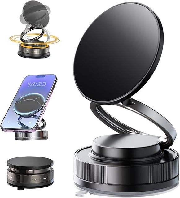 Vacuum Absorption Phone Holder 360° Adjustable Vacuum Magnetic Phone Holders Portable Cell Phone Holders for Car Gym