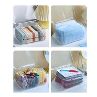 Boîte de rangement transparente avec couvercle à charnière, organisateur de bureau polyvalent, conteneur de présentation pour cosmétiques et fournitures artistiques