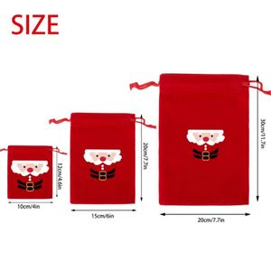 Hot Selling 20*30cm <b>Red</b> Drawstring Christmas Velvet <b>Gift</b> <b>Bag</b> - Product Image 2