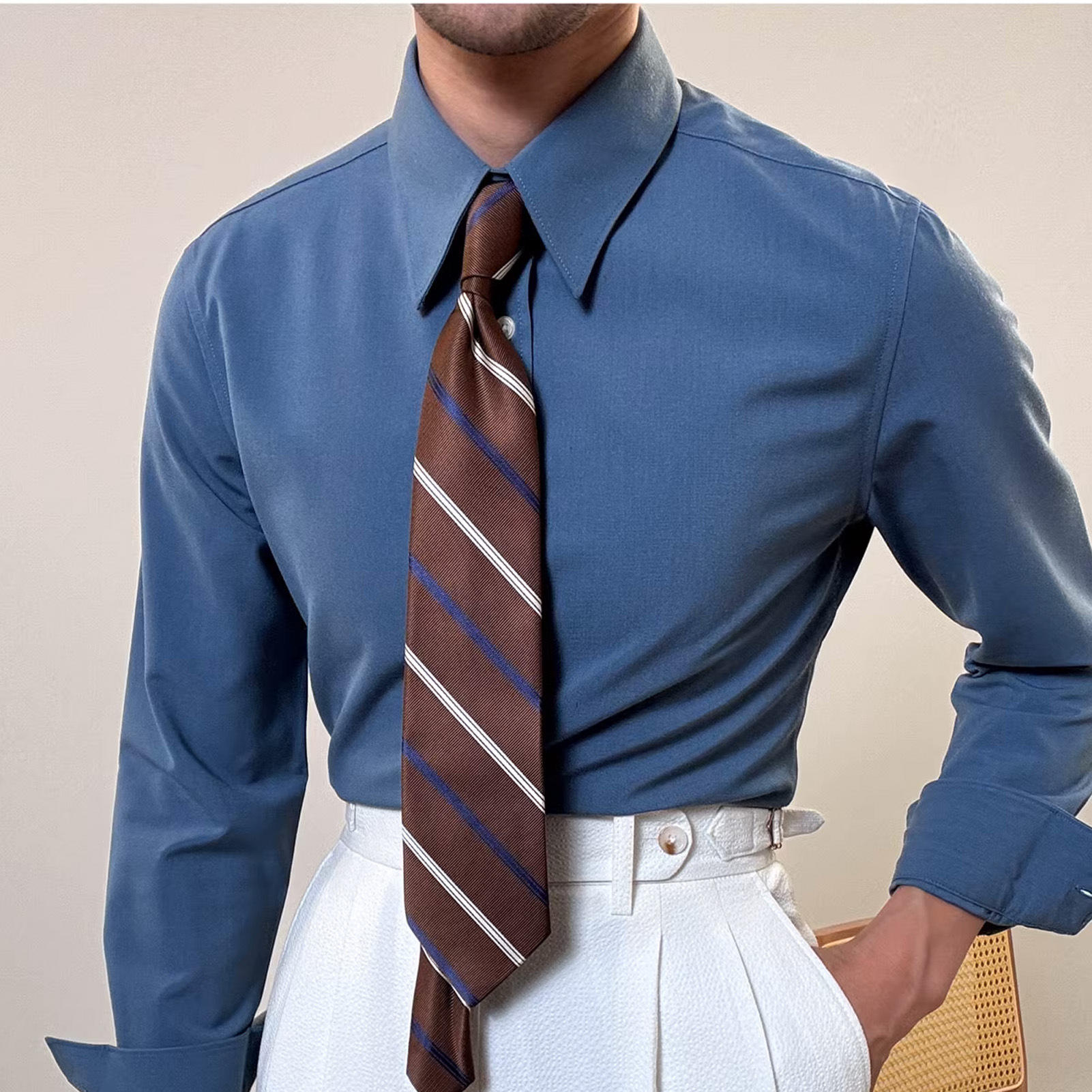 Pinhole Collar Shirt - Elegant & Durable Italian Style