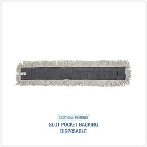 Tête de balai Boardwalk 1648 pour dépoussiérage, 48 x 5, en coton blanc/fibres synthétiques, enveloppement manuel, panier en plastique avec clip pour usage domestique - Product Image 5