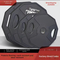 Plaques de poids en acier CrossFit avec grands trous centraux pour la musculation en salle de sport, plaques de bumper commerciales pour l'entraînement de force ATHX