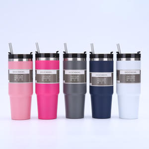 Vaso de café portátil de acero inoxidable 304 18/8 de 30oz con pajita para uso en coche y oficina en casa taza de hielo <span class=keywords><strong>Bully</strong></span> de 30oz - Product Image 5