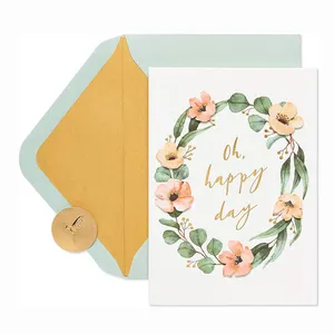 Exquisite Paper Modern Wedding Vows Greeting Cards Envelope Set for Wedding Engagement