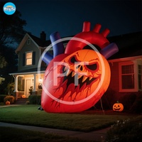 Décoration d'événement sur le thème de l'horreur citrouille gonflable d'Halloween coeur Airart personnaliser citrouille squelette gonflable avec des dents