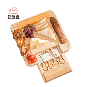 Plateau à fromage accompagné d'un ensemble de couteaux à fromage en bambou avec tiroir pour servir le fromage, le pain, les fruits et les desserts - Product Image 3