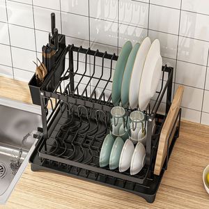 Oem Layer Dish Rack Drain Rack Organization Holder Kitchen Dish Storage Rack Bowl Dish Tray With Drain Board Cutlery Cup - Product Image 5