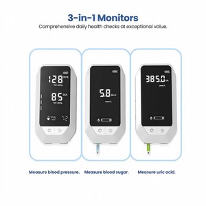 Tensiomètre Électrique 3-en-1 : <span class=keywords><strong>Glycémie</strong></span>, Pression Artérielle et Acide Urique – Testeur Intégré au Poignet pour Usage Domestique (Idéal pour les Personnes Âgées) - Product Image 2