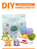 Bohe Kit Crochet boneka gelembung Puff DIY untuk pemula hewan Kit rajut dengan Step-by-step mengajar Video pemula katun bunga