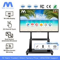Интерактивные сенсорные дисплеи MIDA 4K UHD Smart Boards для школ, офисов и классов, электронные цифровые доски 65, 75, 86, 98 дюймов