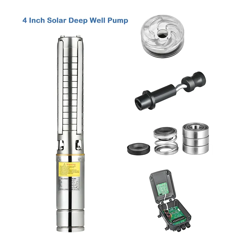 Sistema di pompaggio dell'acqua solare verticale ad energia solare sommergibile pozzo profondo pompa dell'acqua elettrica per l'irrogazione agricola