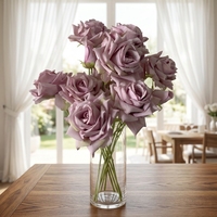 Vase à roses en soie B-1350, branche longue de 72 cm, pour la décoration intérieure des restaurants et des hôtels, arrangement floral pour la Saint-Valentin, rose/violet