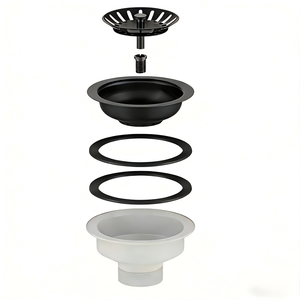 Évier de cuisine moderne en acier inoxydable SUS304, panier de vidange, passoire, surface noire mate, anti-insectes, désodorisant, facile à nettoyer - Product Image 5