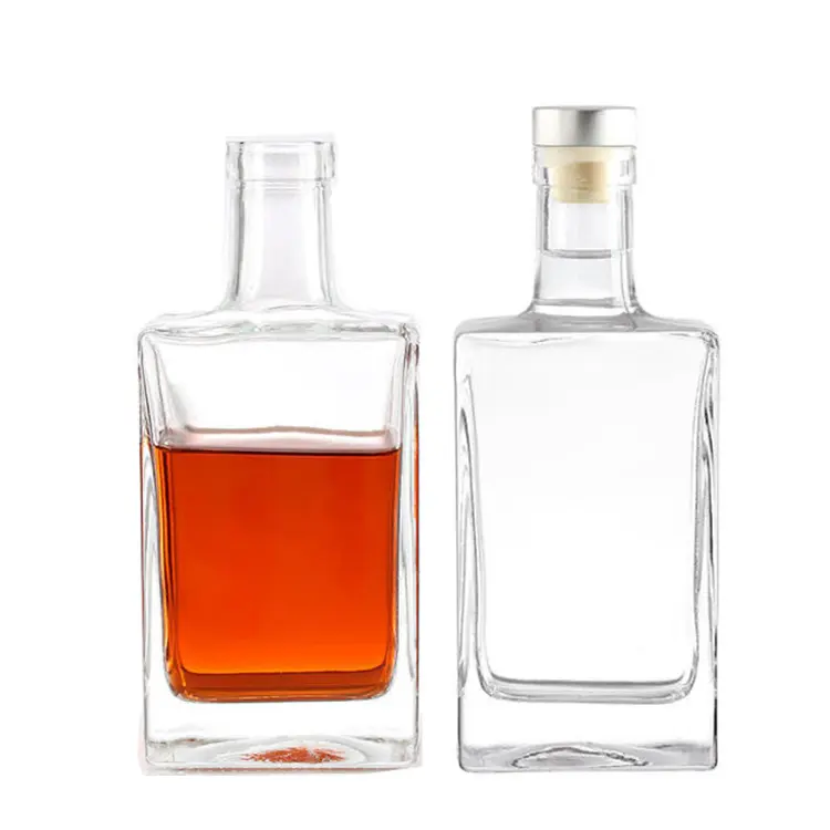 زجاجة زجاجية إضافية من العلامة التجارية Aibote على شكل مربع من الويسكي والفودكا تكيلا جين من نوع صوان من من نوع Aibote