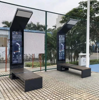 Grand banc solaire intelligent personnalisé chaise de repos publicitaire avec WIFI et chargeur sans fil pour l'extérieur