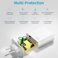 Chargeur mural USB-A à port unique 67W max QC3.0 100-240V, versions prises EU/US, blanc, impression laser, OEM/ODM, approvisionnement en gros
