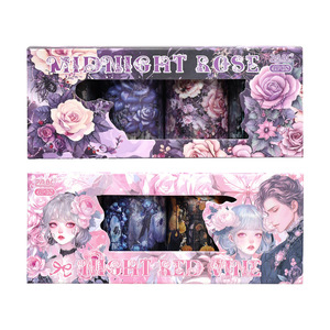 Película de corte de la serie Underworld Rose, pegatina oscura, cinta manual de paisaje, 4 rollos por caja, goma activada por agua PET para enmascarar - Product Image 5