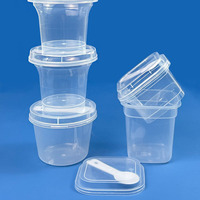 Gobelets carrés jetables en plastique de 120 ml et 180 ml avec cuillère, 4 oz, 6 oz, 7 oz, 9 oz, de qualité alimentaire, pour yaourt, mousse, dessert, lait