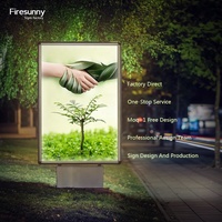 Boîte à lumière LED extérieure portable en métal de haute qualité, écologique, forme personnalisée, sans cadre, pour publicité, Firesunny