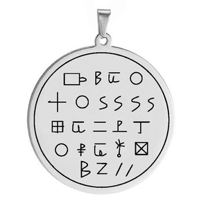 HLSS539 Letras hebreas Joyería Vintage Glifo Pictoglyph Stargate Logo Corte láser Talismán Amuleto Collar con colgante de acero inoxidable - Product Image 5