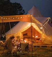 Tente indienne en toile 100% coton, grande taille, pour Camping de luxe Glamping, style indien, cloche