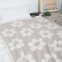 Couverture tricotée accepter personnalisé Super doux fleur Jacquard 100% Polyester tricot couverture pour literie d'hiver