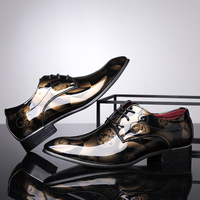 Chaussures Homme Grande Taille Style Britannique Élégantes Nouveautés 2026 - Chaussures Décontractées en PU Brillant Respirantes pour l'Export
