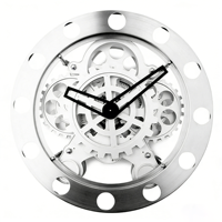 Horloge murale rotative à engrenages métalliques ronds avec design rétro pour bureau, décoration de la maison, utilisation par les enfants