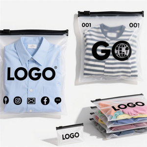 PE/CPE製 スライドジッパーバッグ マット半透明 巾着袋 衣類・靴・Tシャツ用 名入れ可 - Product Image 2