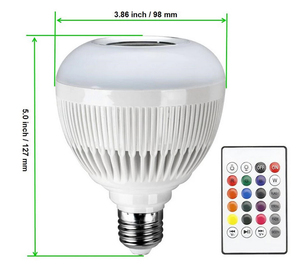 Loa Không Dây E27 12W Bóng Đèn RGB Đèn LED 110V <span class=keywords><strong>220V</strong></span> Đèn Led Thông Minh Trình Phát Nhạc Đèn Điều Khiển Từ Xa - Product Image 2