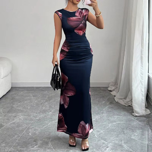 Vestido Ajustado con Estampado Floral para Mujer, Novedades de Verano 2026, Vestido Largo Sexy y Elegante para Fiesta de Noche - Product Image 1