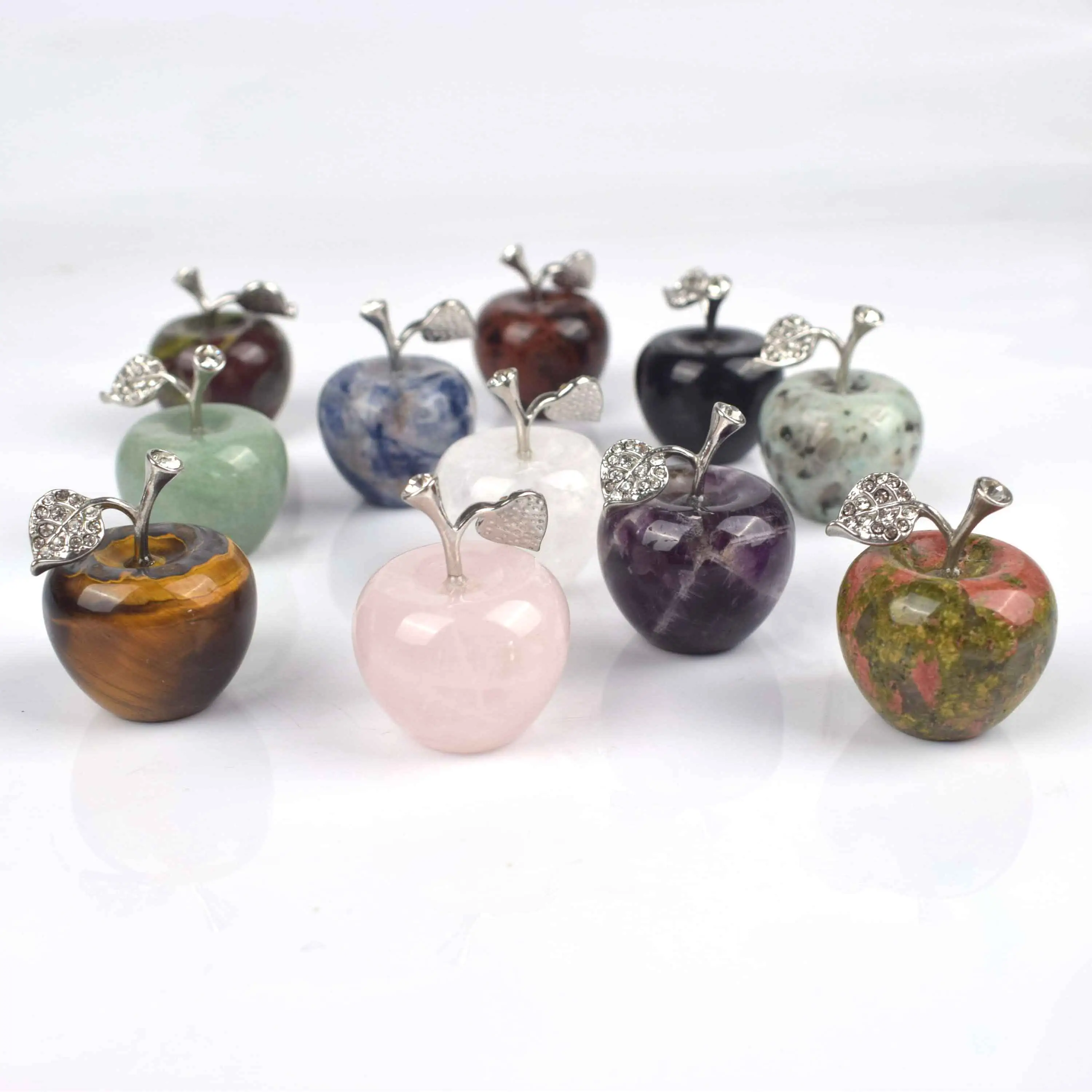 High Quality Natural Crystal Polished Apple Carving For Halloween Decoration