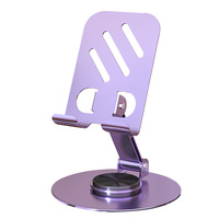 Support de téléphone universel TikTok en alliage d'aluminium et silicone, rotation à 360 degrés, pliable, portable, design réglable, pour bureau, salon, jeux