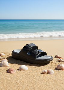 Sandali Unisex in EVA con Doppio Cinturino, Comodi, Estivi, Casual, Punta Aperta, Chiusura con Fibbia, Colore Khaki - Product Image 2