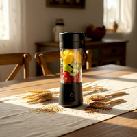 Blender portable rechargeable en gros, six lames, type C automatique, gobelet à smoothie aux fruits, 380 ml, électrique, parfait