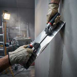 Ensemble de truelles à plâtre professionnelles EWAY à double poignée en acier inoxydable, outil de finition robuste, taille 1/4-1/2 pour le plâtrage des murs - Product Image 5